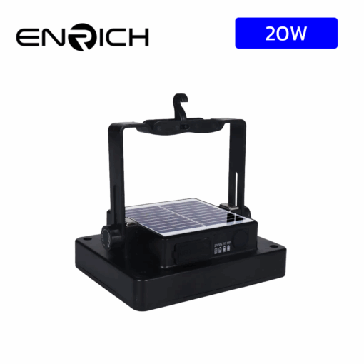 สปอร์ตไลท์โซล่าเซลล์ LED 20W ENRICH SPONGE สีดำ(สำหรับพกพา) - Image 2